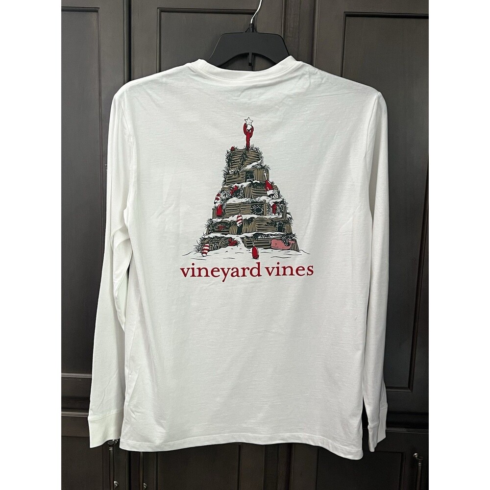 Vineyard Vines Men’s Martha’s Vineyard Lobster Trap Christmas T-shirt Small NWT
